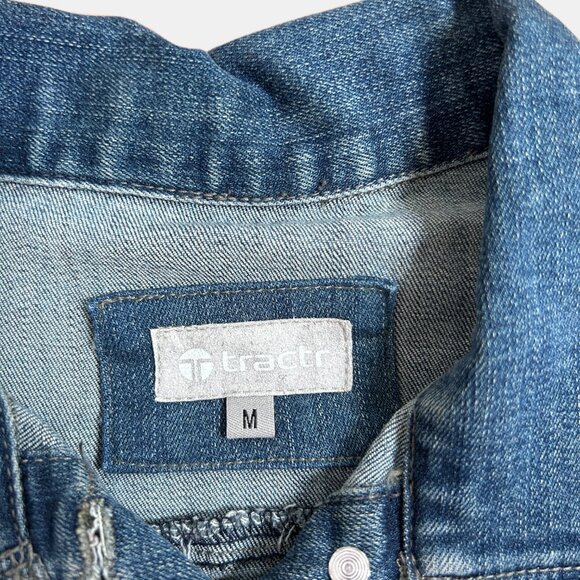 TRACTR GIRLS DENIM JEAN JACKET/VEST SLEEVELESS SIZE 10 - Picture 3 of 10